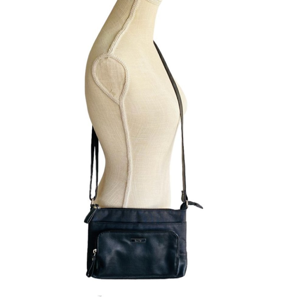 Roots Crossbody Shoulder bag Black And Navy - Picture 10 of 16
